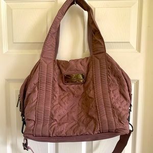Quilted nylon messenger/shoulder bag